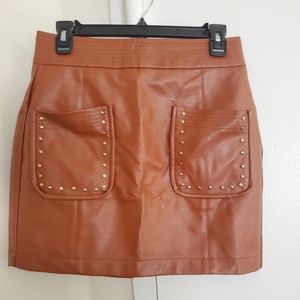 Haute Monde Leather Skirt